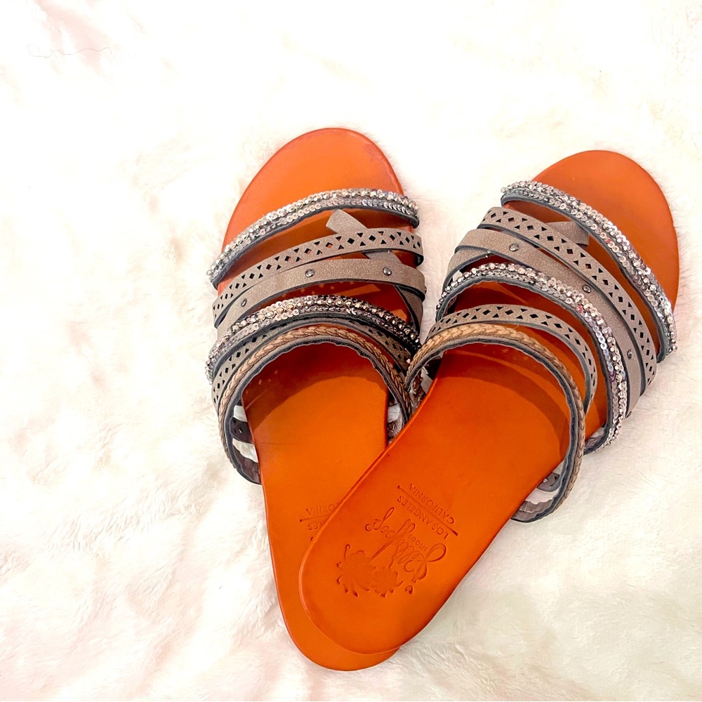 Grey, strappy sandal, never worn